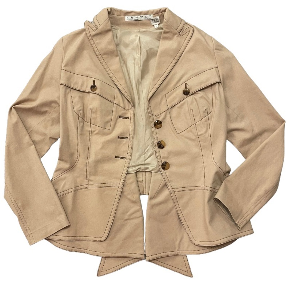 Tan vintage jacket with bow detail